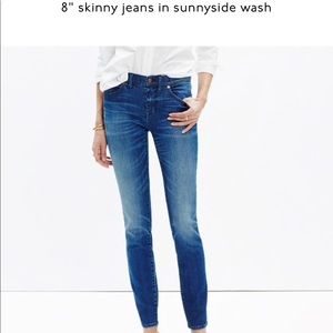 8” Skinny Jeans in Sunnyside Wash